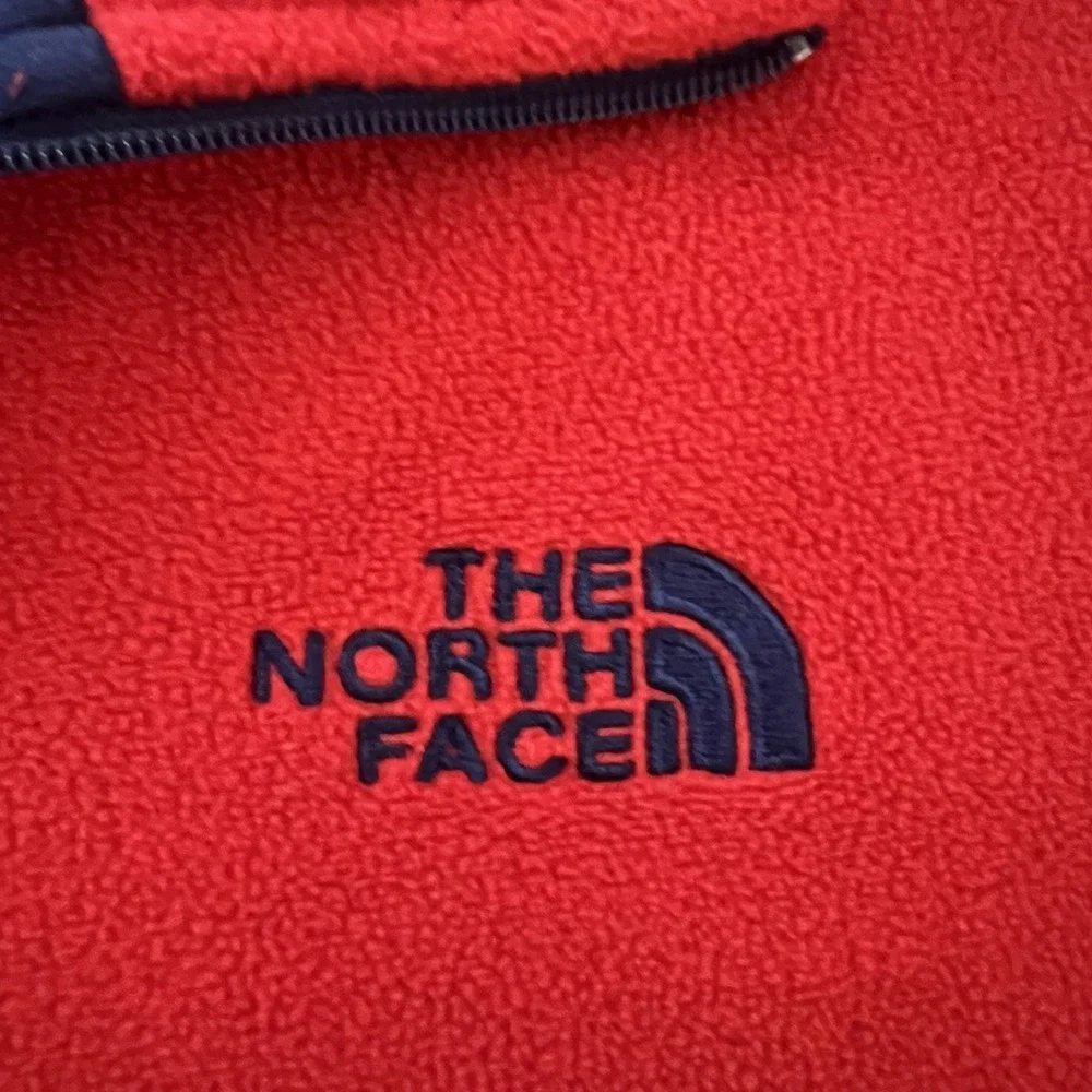 The North Face Mens Large Red Polartec Classic Fleece 1/4 Zip Pullover